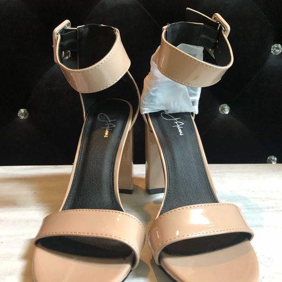 {J.Adams Shoes} 🍭Nude Patent Trinity Block Heels - Picture 2 of 5